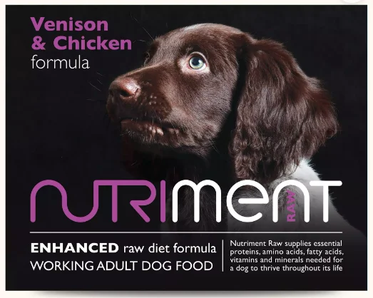 Nutriment Venison and Chicken Raw Adult Dog Food Formula-500g Tray