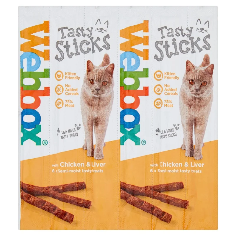 Webbox Cats Delight Tasty Sticks With Chicken & Liver Cat Treats 6 per pack