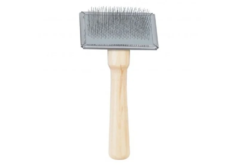 WOOD HANDLE UNIVERSAL SLICKER BRUSH