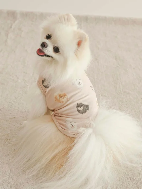 CAT&DOG Pomeranian Print Pet Clothes