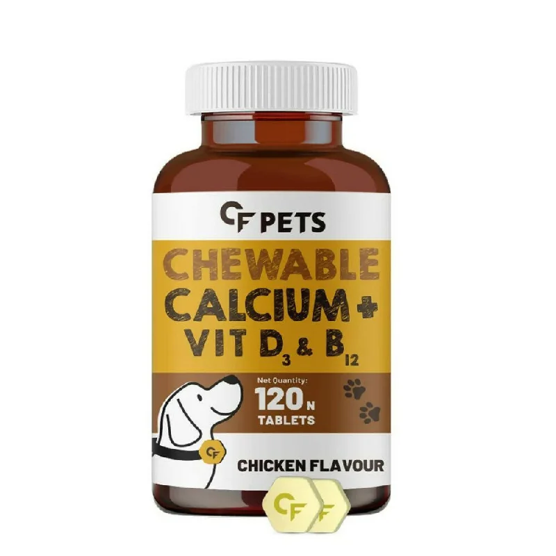 Carbamide Forte Pets Chewable Calcium Supplement with Vitamin D3, B12 Magnesium & Zinc Tablets